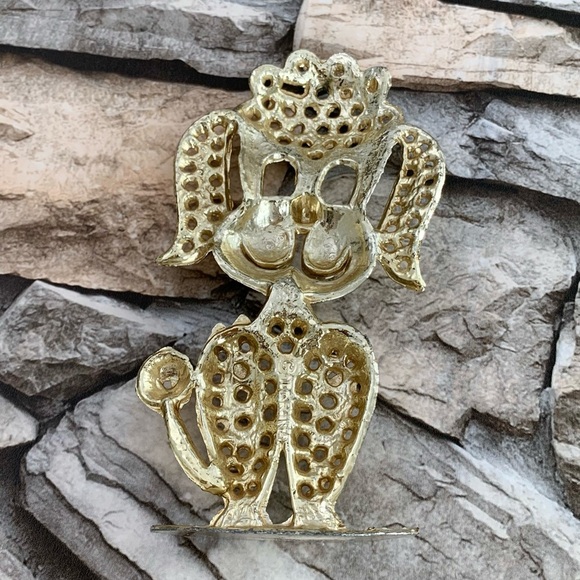 Vintage Signed TORINO Gold Poodle Dog Earrings Holder Accessories Display Stand - Picture 5 of 5